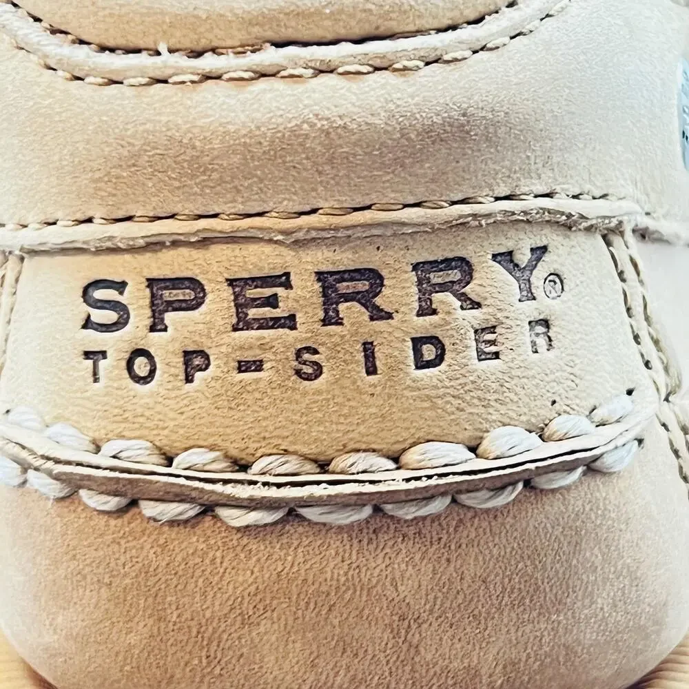 Sperry Shoes Mens 10 Brown Leather Top Sider 2 Eye Boat Moc Toe Casual Comfort